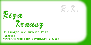 riza krausz business card